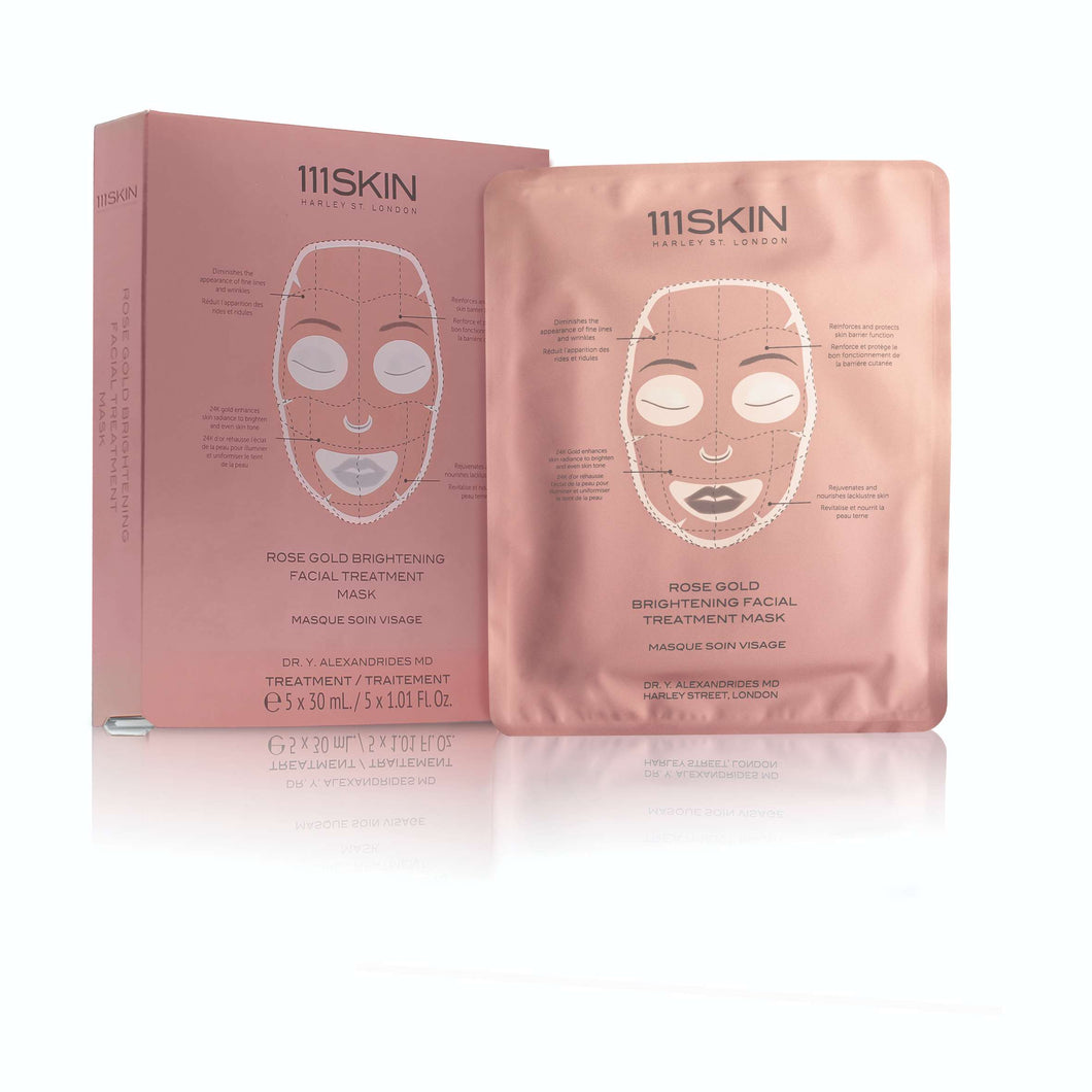 Rose Gold Brightening Facial Treatment Mask (pack of 5)